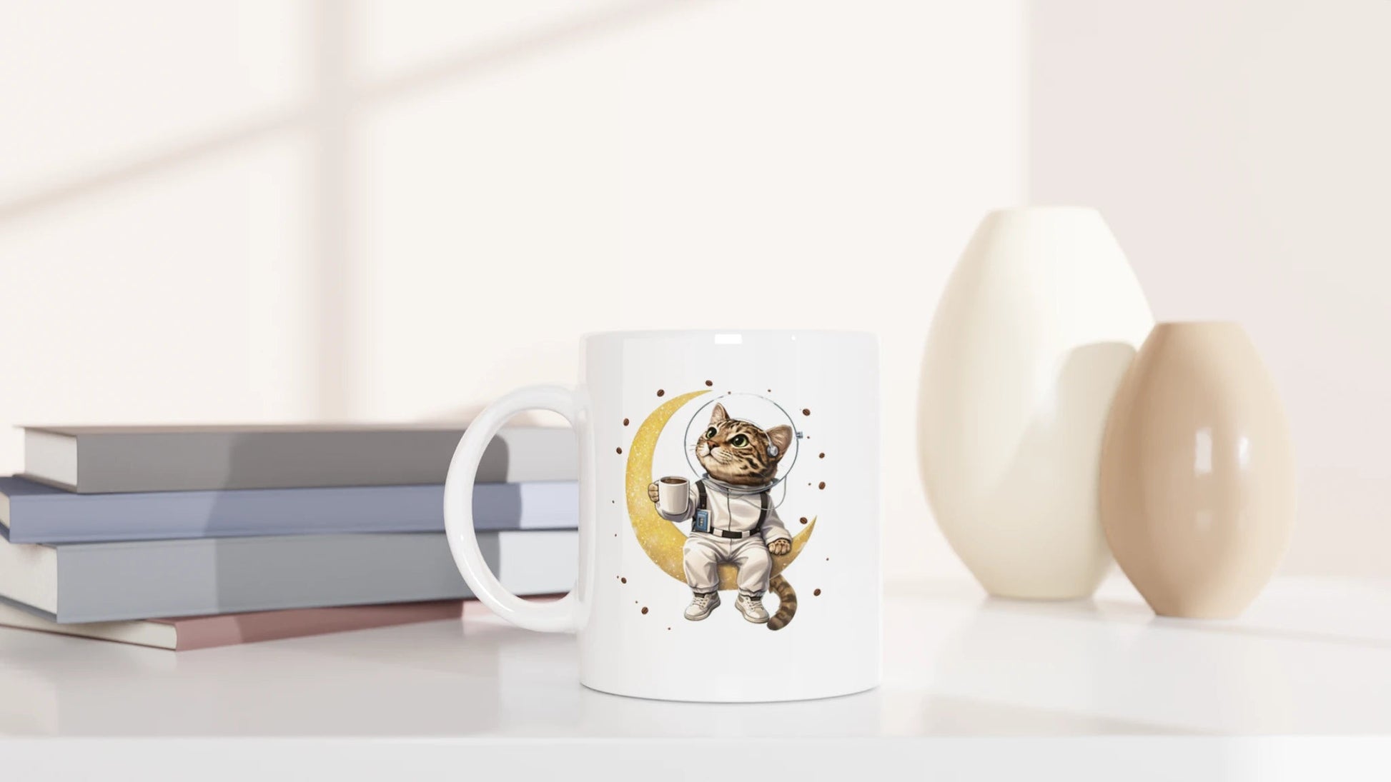 Tasse 325ml - Katze am Mond - Katze