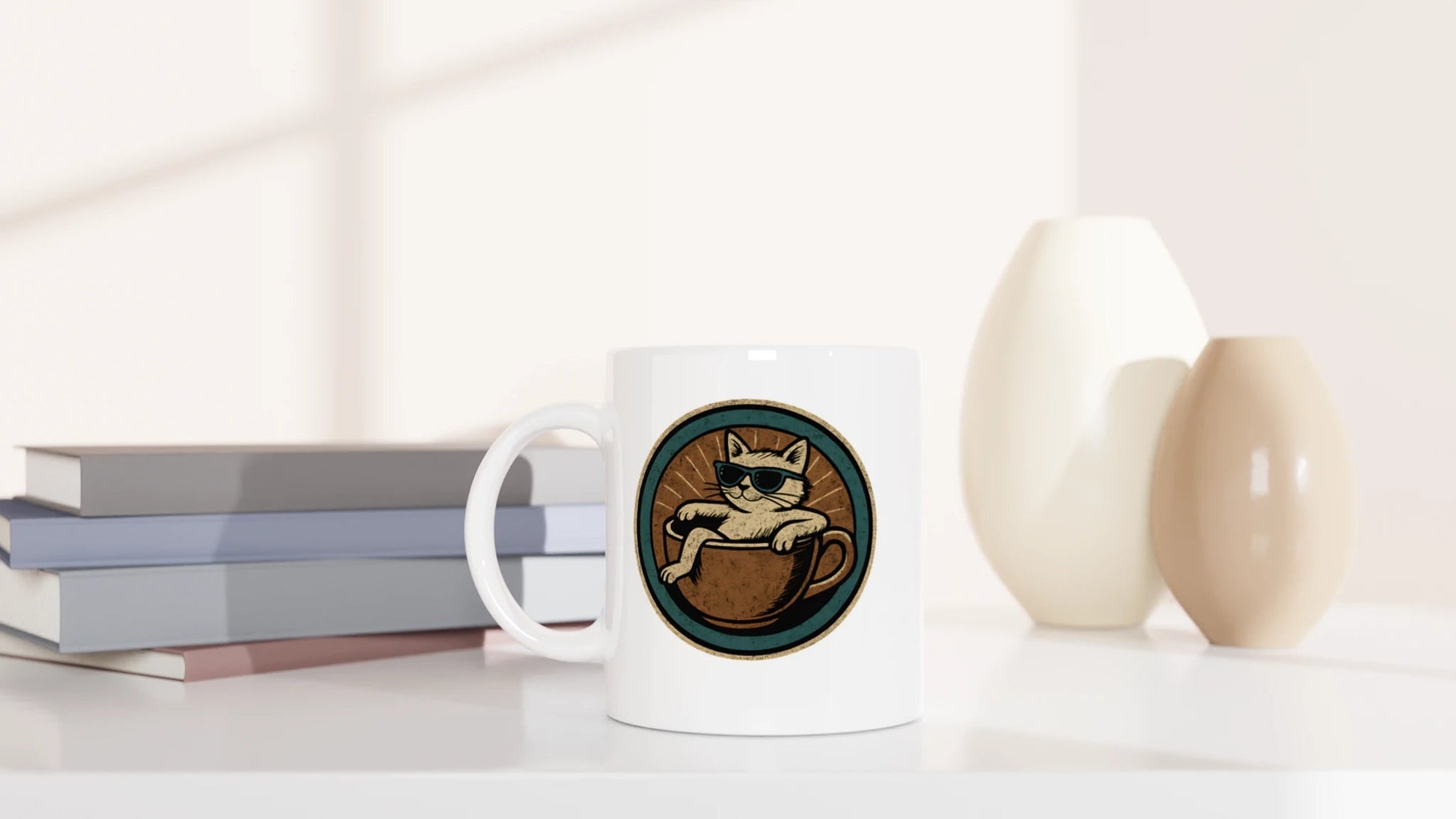 Tasse 325ml - Katze in Tasse - Rund - Katze & Kaffee