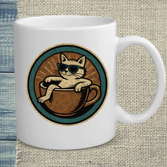 Tasse 325ml - Katze in Tasse - Rund - Katze & Kaffee