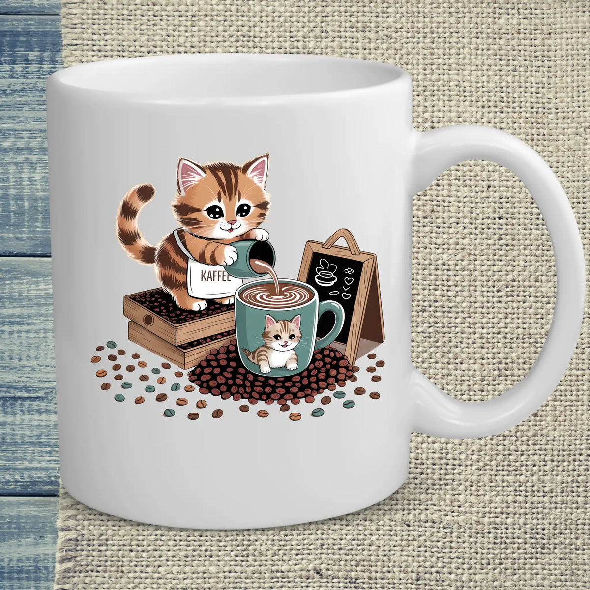 Tasse 325ml - Katze schenkt Kaffee aus