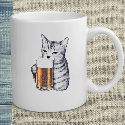 Tasse 325ml - Katze trinkt Bier - Katze