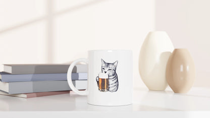 Tasse 325ml - Katze trinkt Bier - Katze