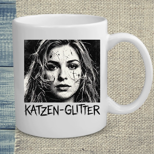 Tasse 325ml - Katzen-Glitter - Katze