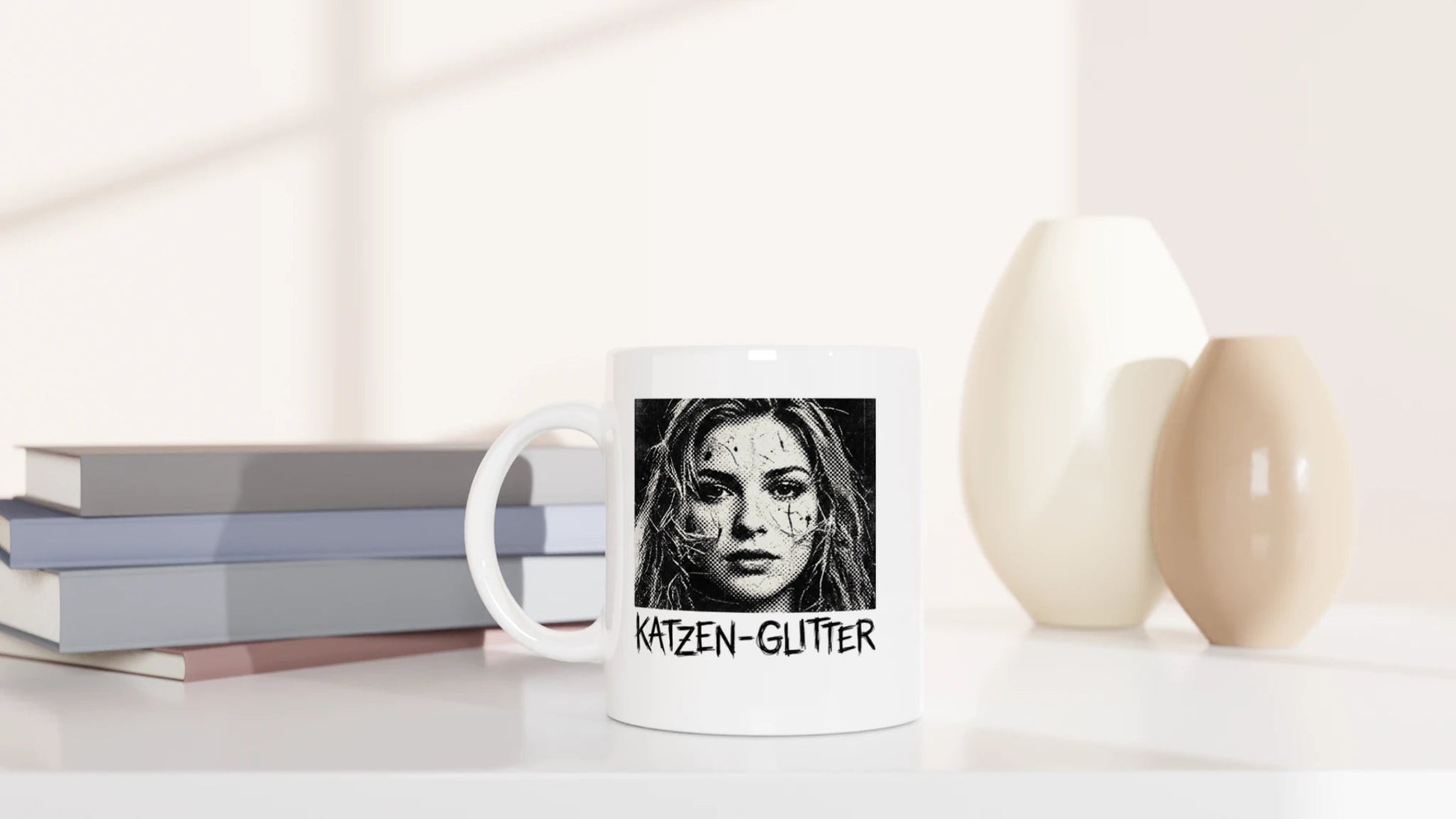 Tasse 325ml - Katzen-Glitter - Katze