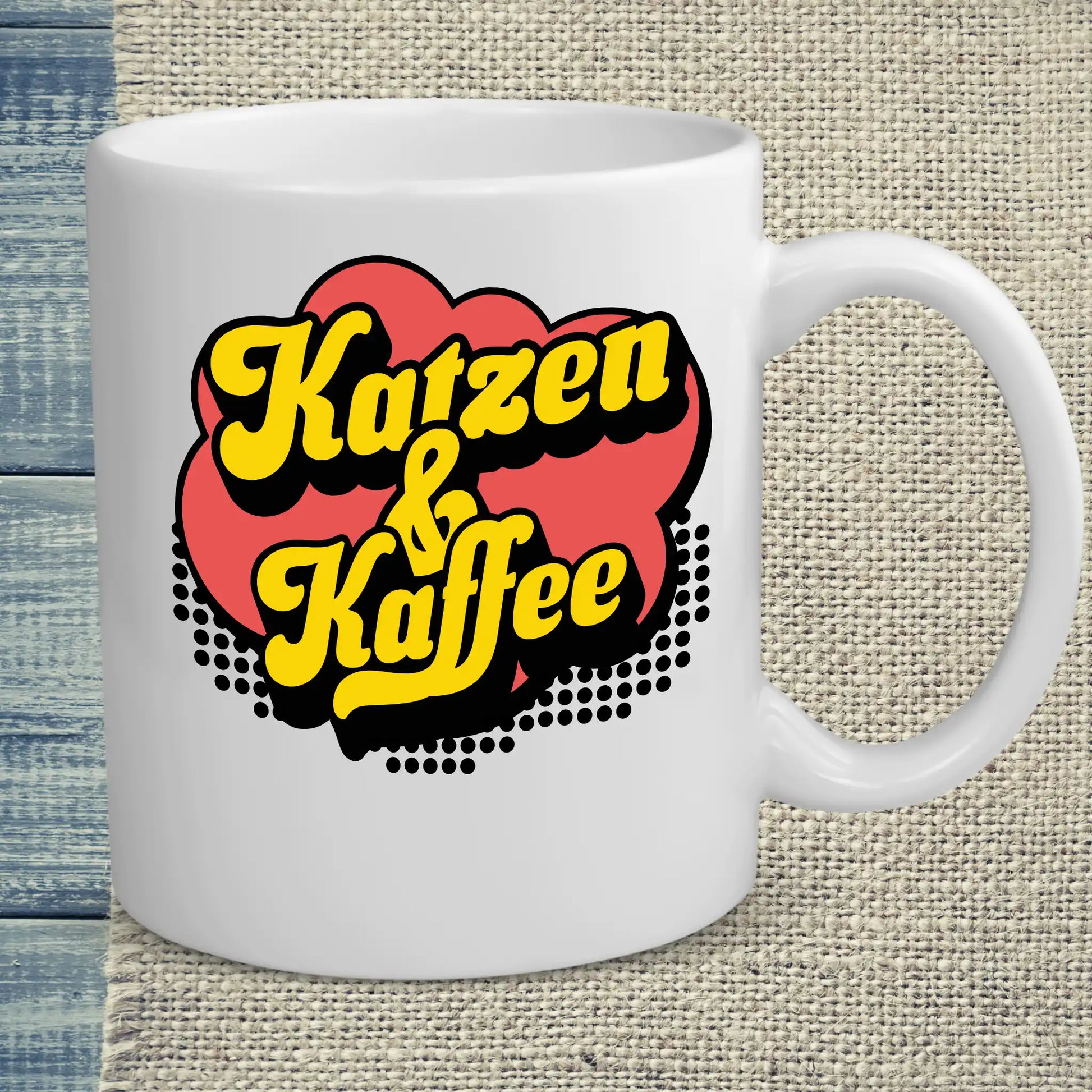 Tasse 325ml - Katzen & Kaffee - Retro - Katze & Kaffee