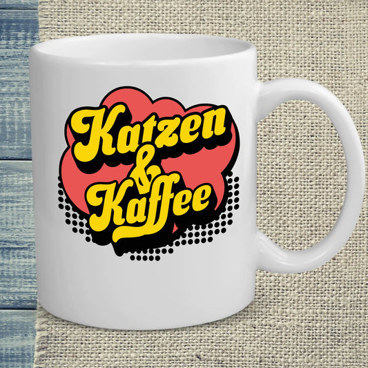 Tasse 325ml - Katzen & Kaffee - Retro - Katze & Kaffee