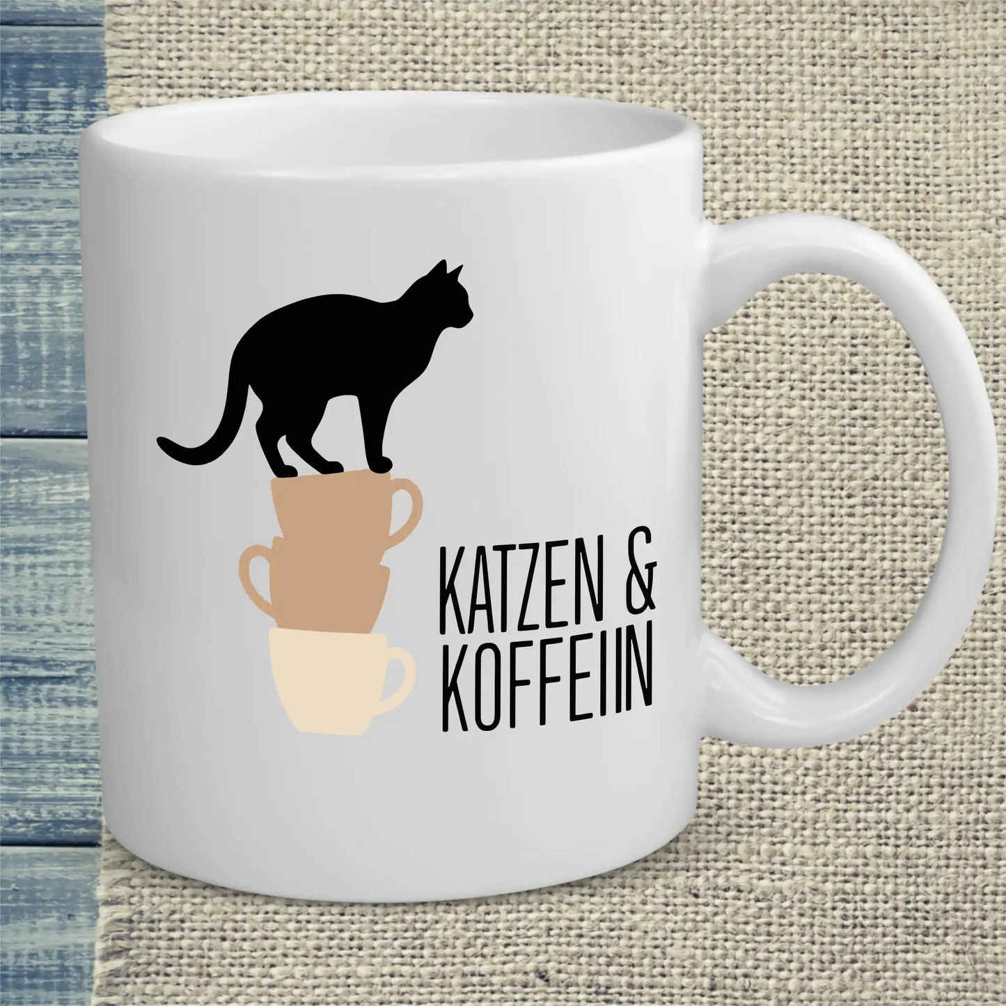 Tasse 325ml - Katzen & Koffein - Katze & Kaffee