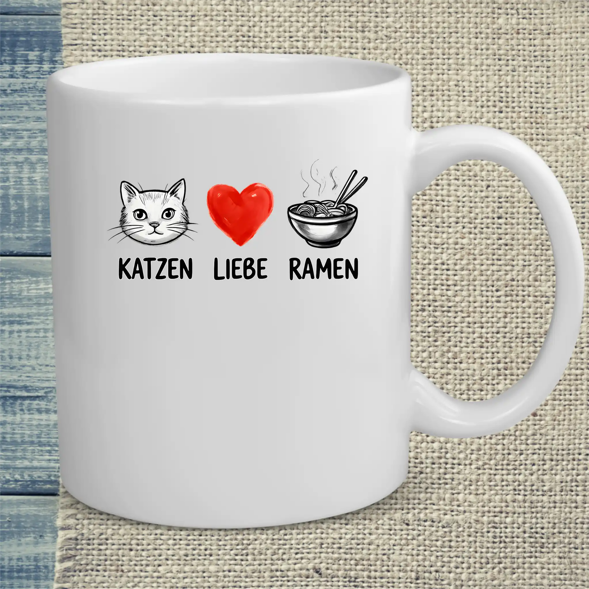 Tasse 325ml - Katzen - Liebe - Ramen - Katze, Ramen