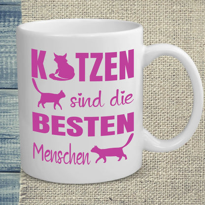 Tasse 325ml - Katzen sind die besten Menschen - Katze