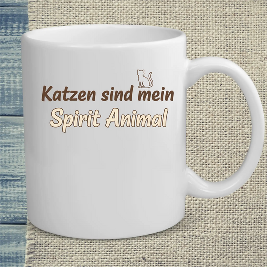Tasse 325ml - Katzen sind mein Spirit Animal - Simple - Katze