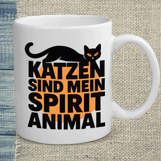 Tasse 325ml - Katzen sind mein Spirit Animal - Katze