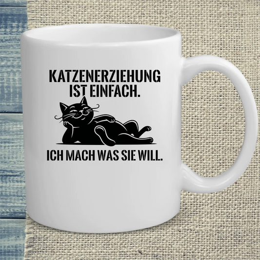 Tasse 325ml - KATZENERZIEHUNG IST EINFACH - Katze