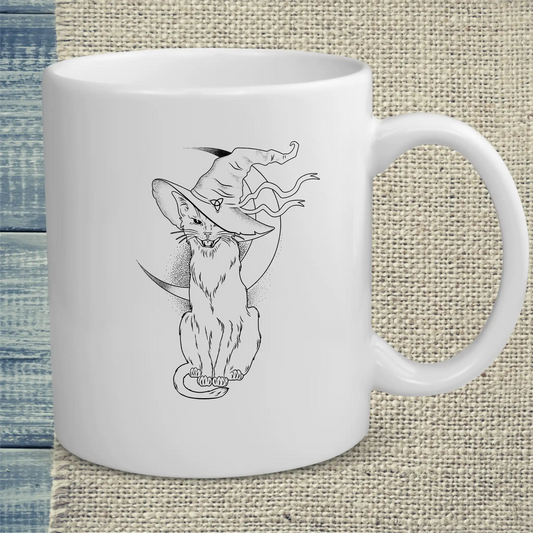 Tasse 325ml - Katzenhexe - Katze, Halloween