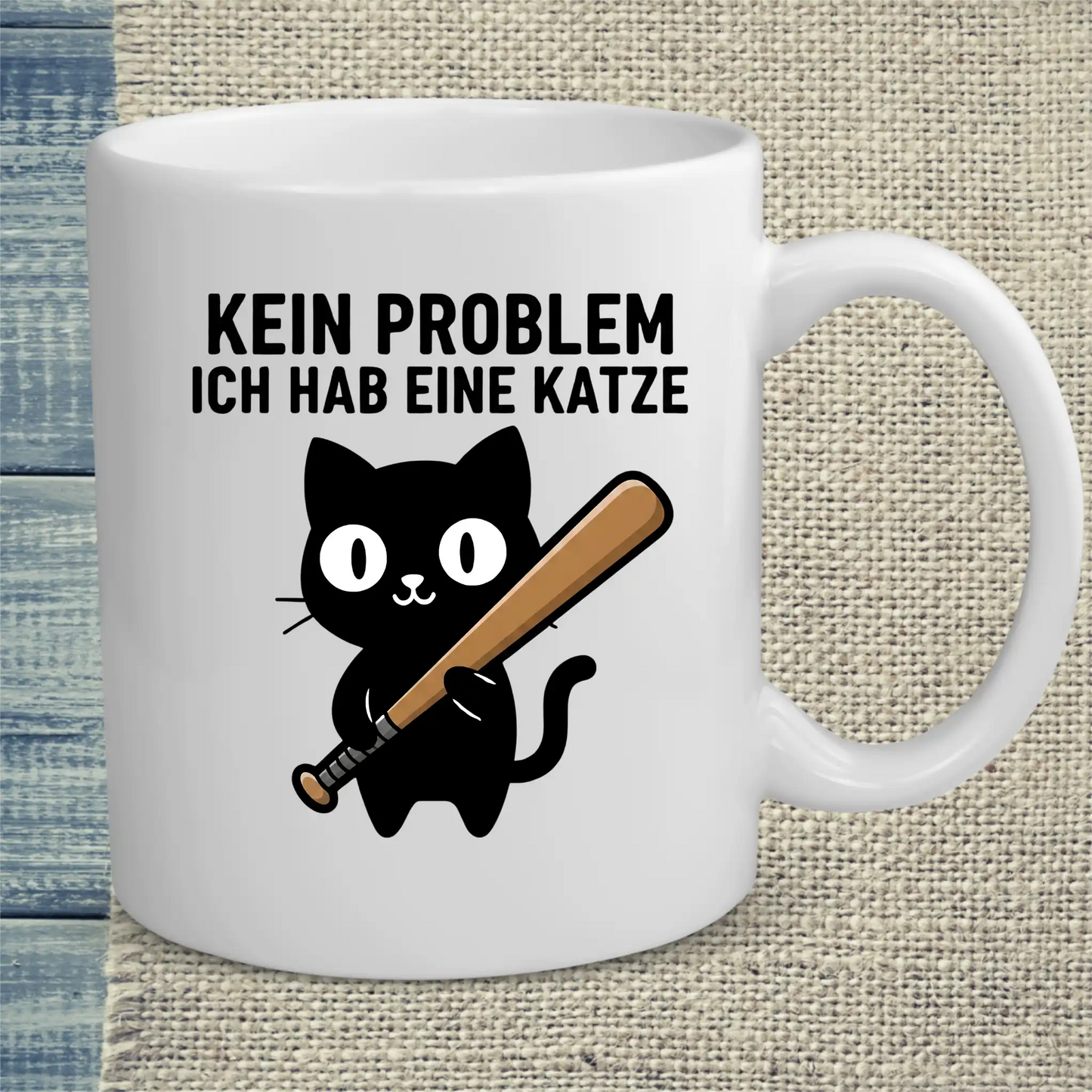 Tasse 325ml - Kein Problem - Habe Katze - Katze