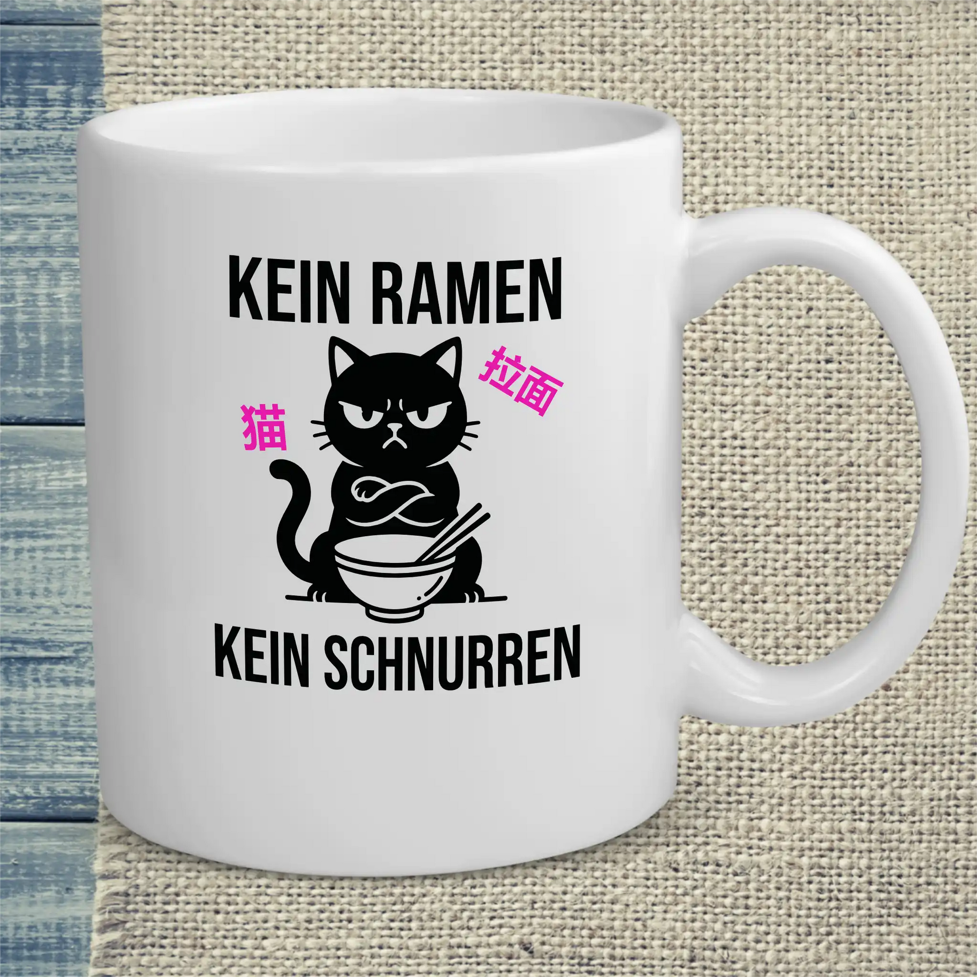 Tasse 325ml - Kein Ramen - Katze, Ramen