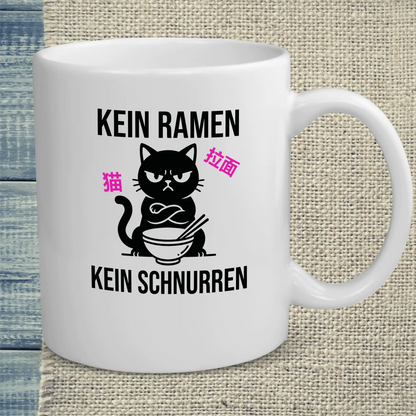 Tasse 325ml - Kein Ramen - Katze, Ramen