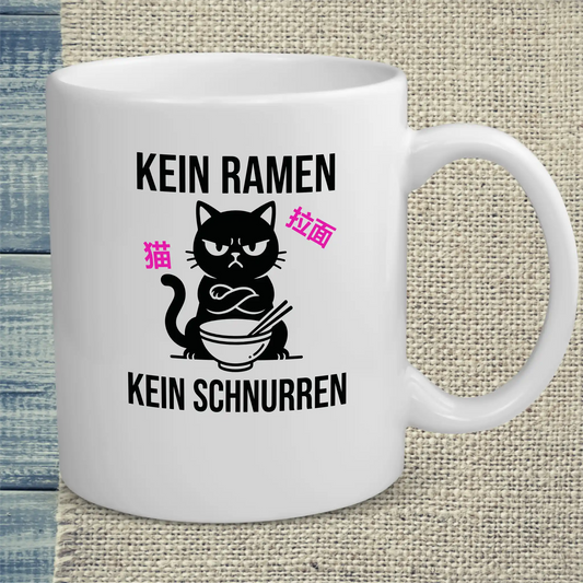 Tasse 325ml - Kein Ramen - Katze, Ramen