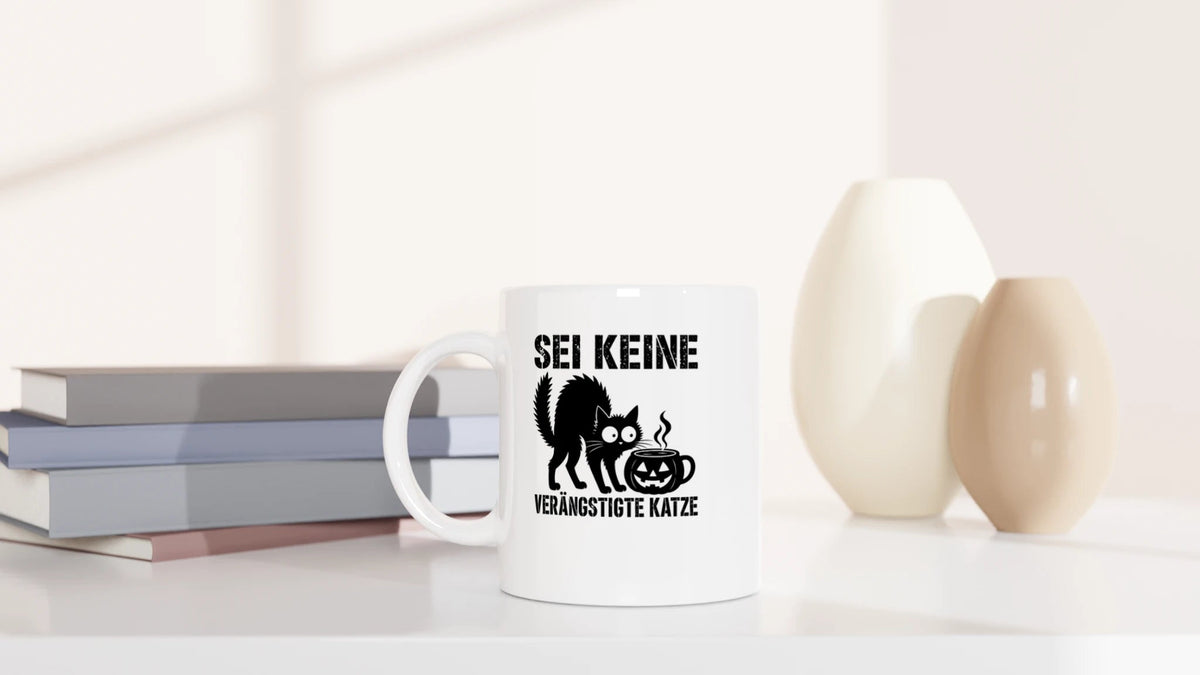 Tasse 325ml - Keine verängstigte Katze - Katze & Kaffee, Halloween