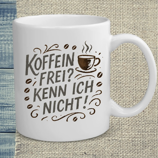 Tasse 325ml - Koffeinfrei? Kenn ich nicht! Kreide - Kaffee