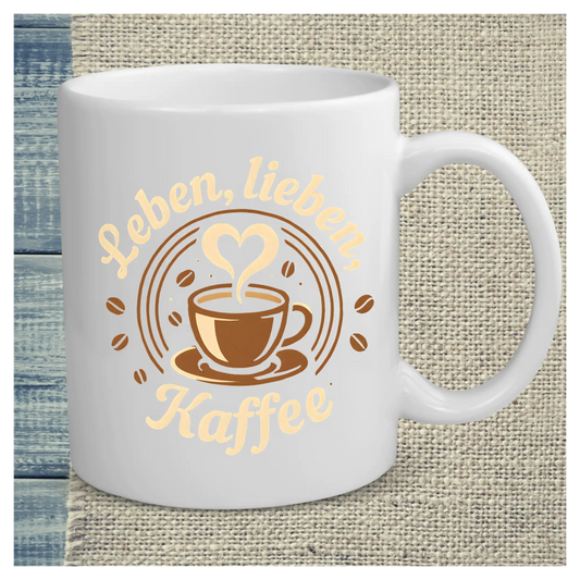 Tasse 325ml - Leben, lieben, Kaffee - Kaffee
