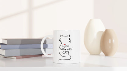 Tasse 325ml - Live is better with cats - Katze