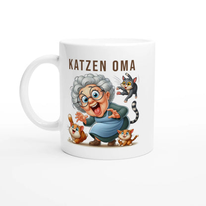 Tasse 325ml - Lustige Katzen Oma - Kaffee, Cat Lady