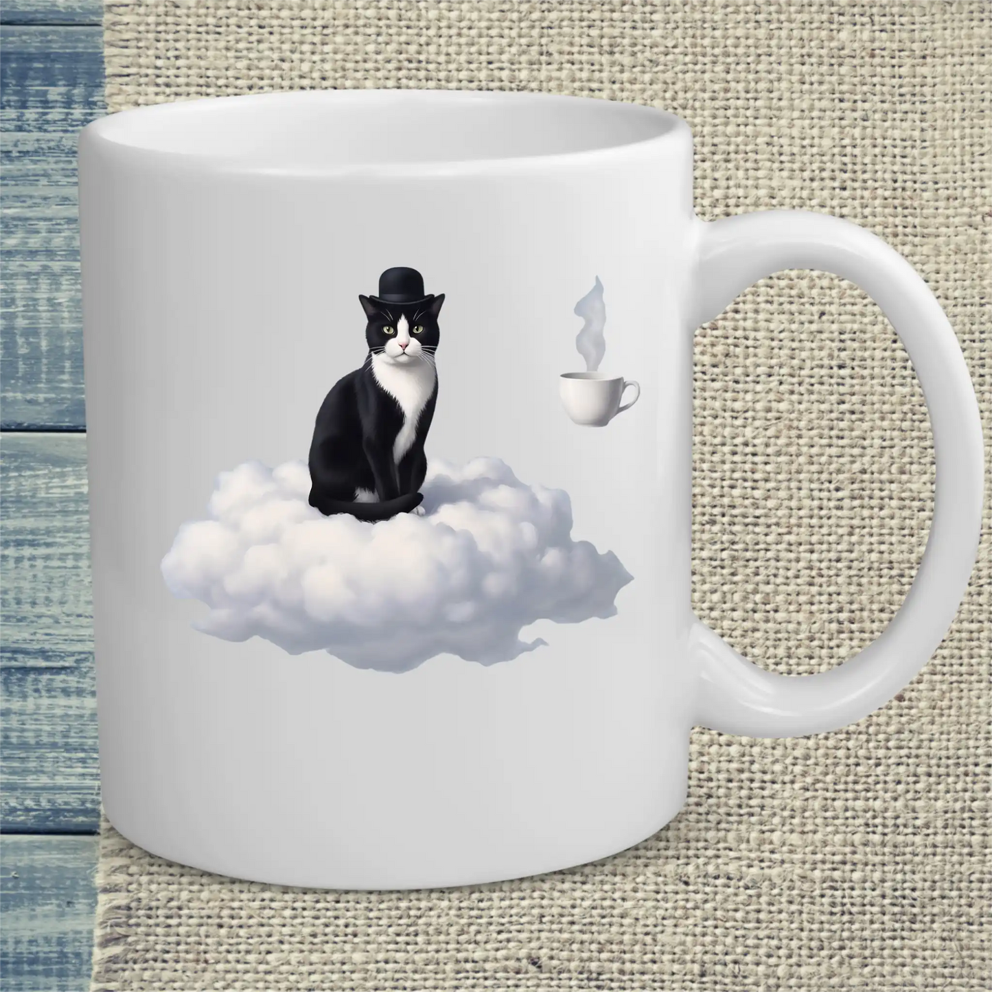 Tasse 325ml - Magritte Surreal Cat - Katze & Kaffee