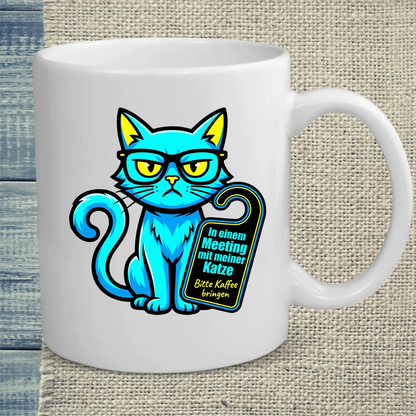 Tasse 325ml - Meeting - Katze & Kaffee