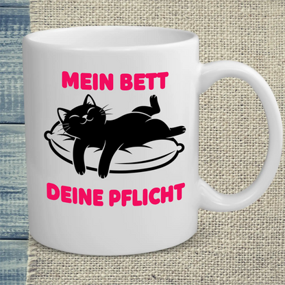 Tasse 325ml - Mein Bett, deine Pflicht - Katze