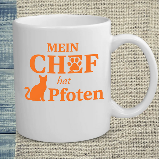 Tasse 325ml - Mein Chef hat Pfoten - Katze