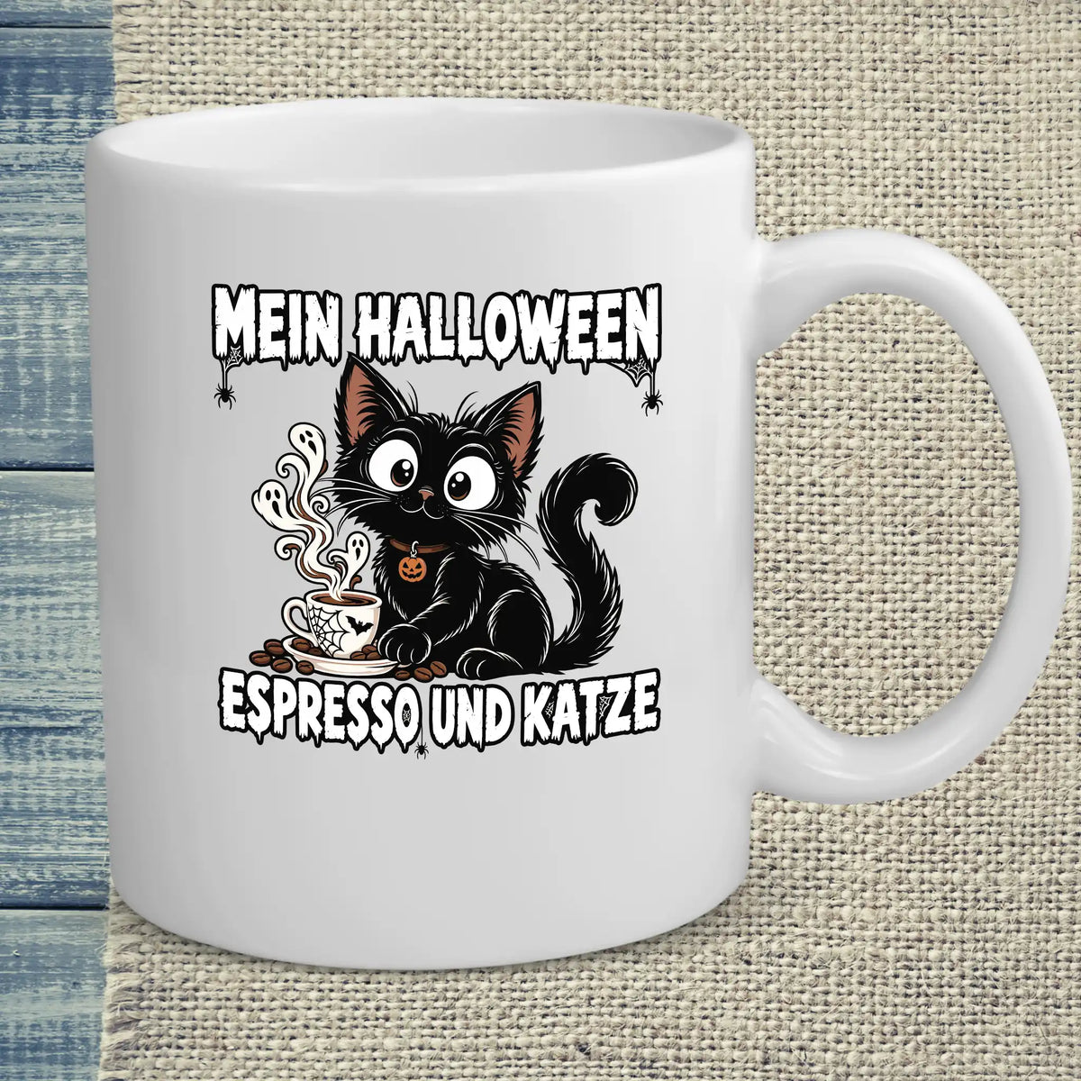 Tasse 325ml - Mein Halloween - Katze & Kaffee, Halloween