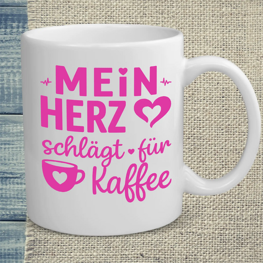 Tasse 325ml - Mein Herz schlägt für Kaffee - Kaffee