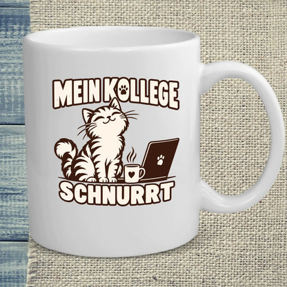 Tasse 325ml - Mein Kollege schnurrt - Katze