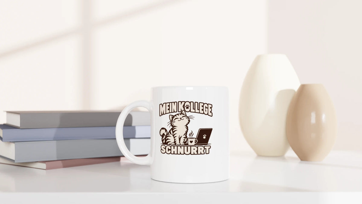 Tasse 325ml - Mein Kollege schnurrt - Katze