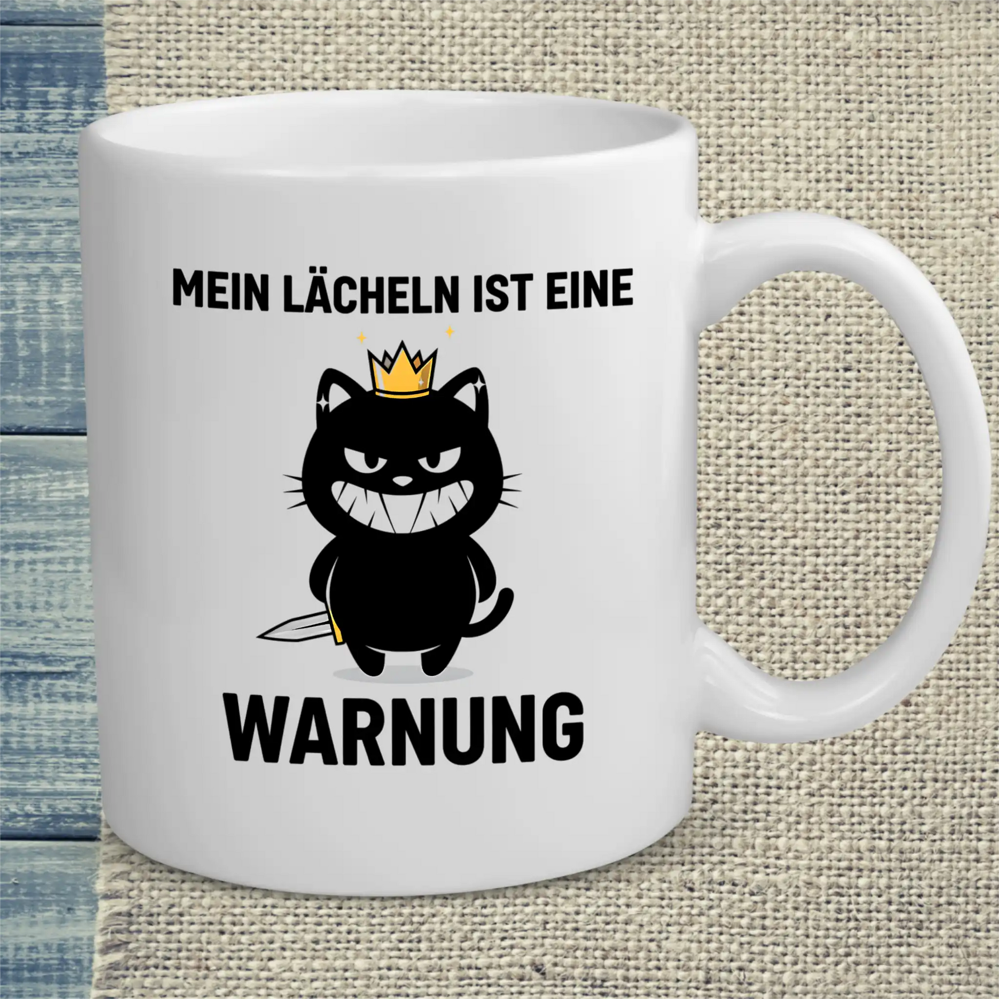 Tasse 325ml - Mein Lächeln ist eine Warnung - Katze