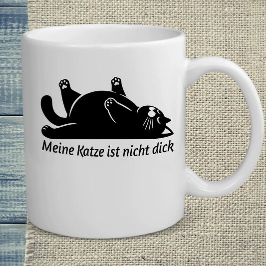 Tasse 325ml - Meine Katze ist nicht dick - Katze, Black Edition