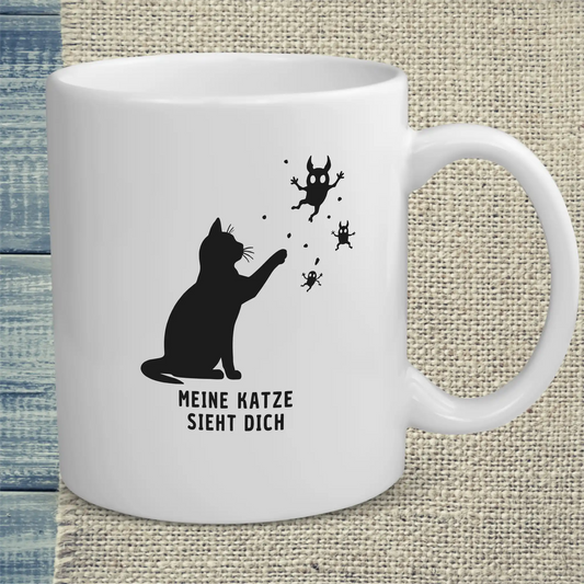 Tasse 325ml - Meine Katze sieht dich - Katze