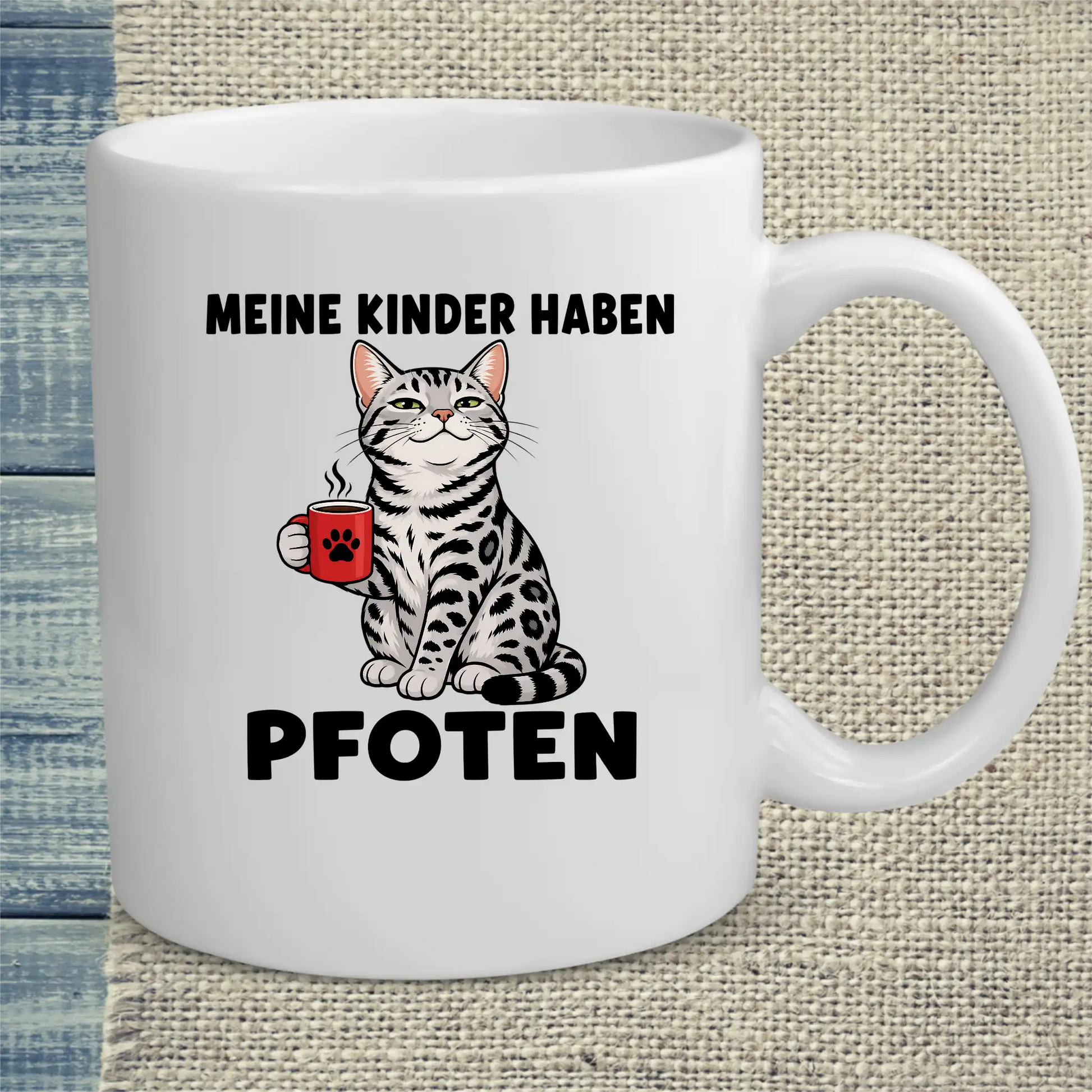Tasse 325ml - Meine Kinder haben Pfoten - Katze & Kaffee