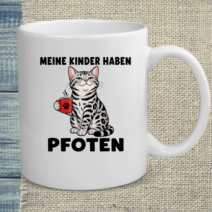 Tasse 325ml - Meine Kinder haben Pfoten - Katze & Kaffee