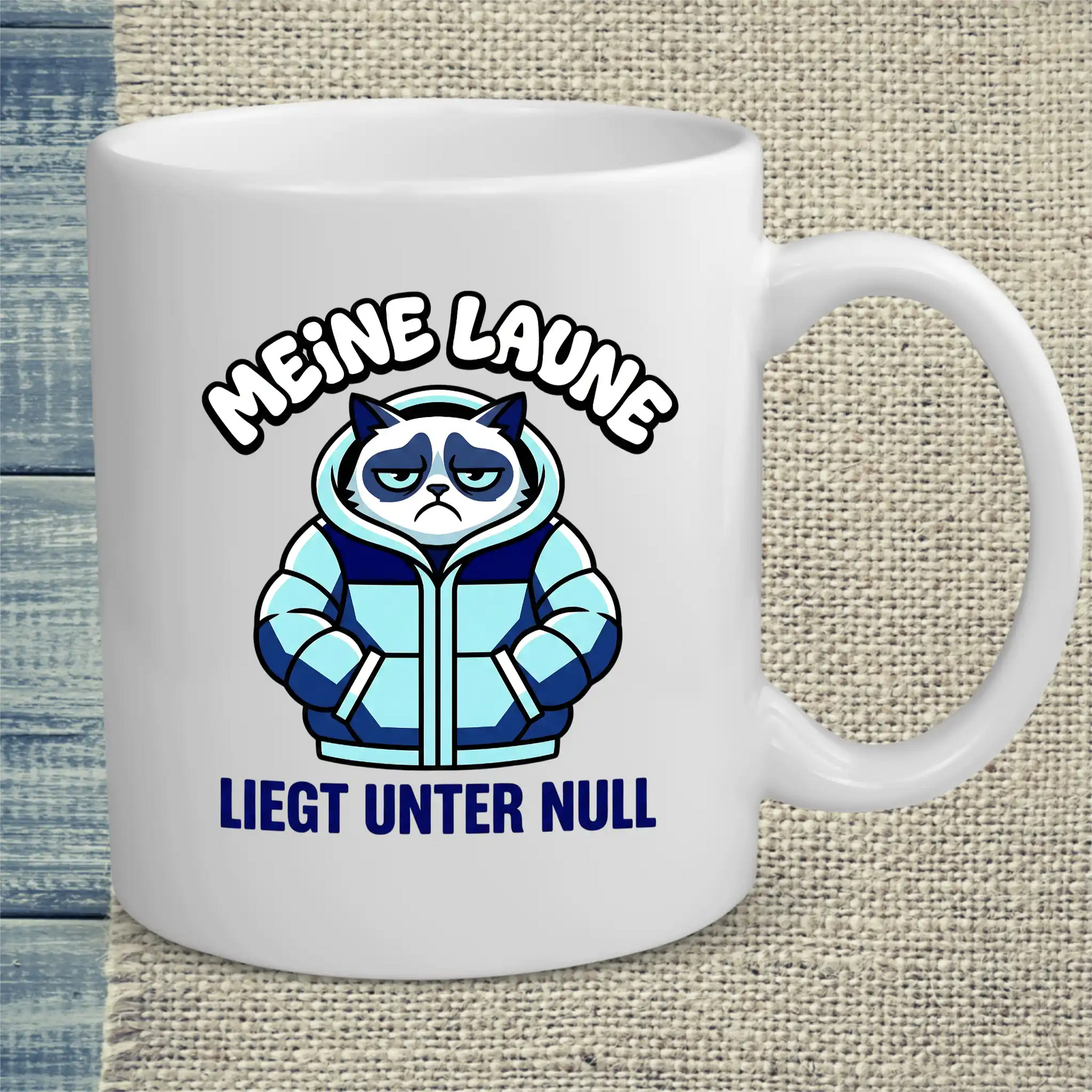 Tasse 325ml - Meine Laune liegt unter Null - Katze