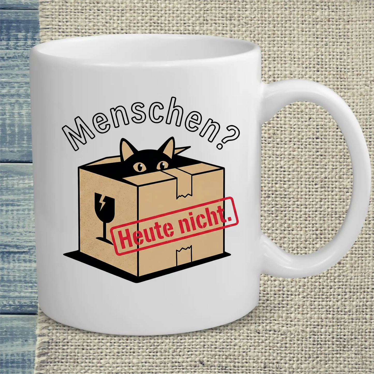 Tasse 325ml - Menschen? Heute nicht. - Katze