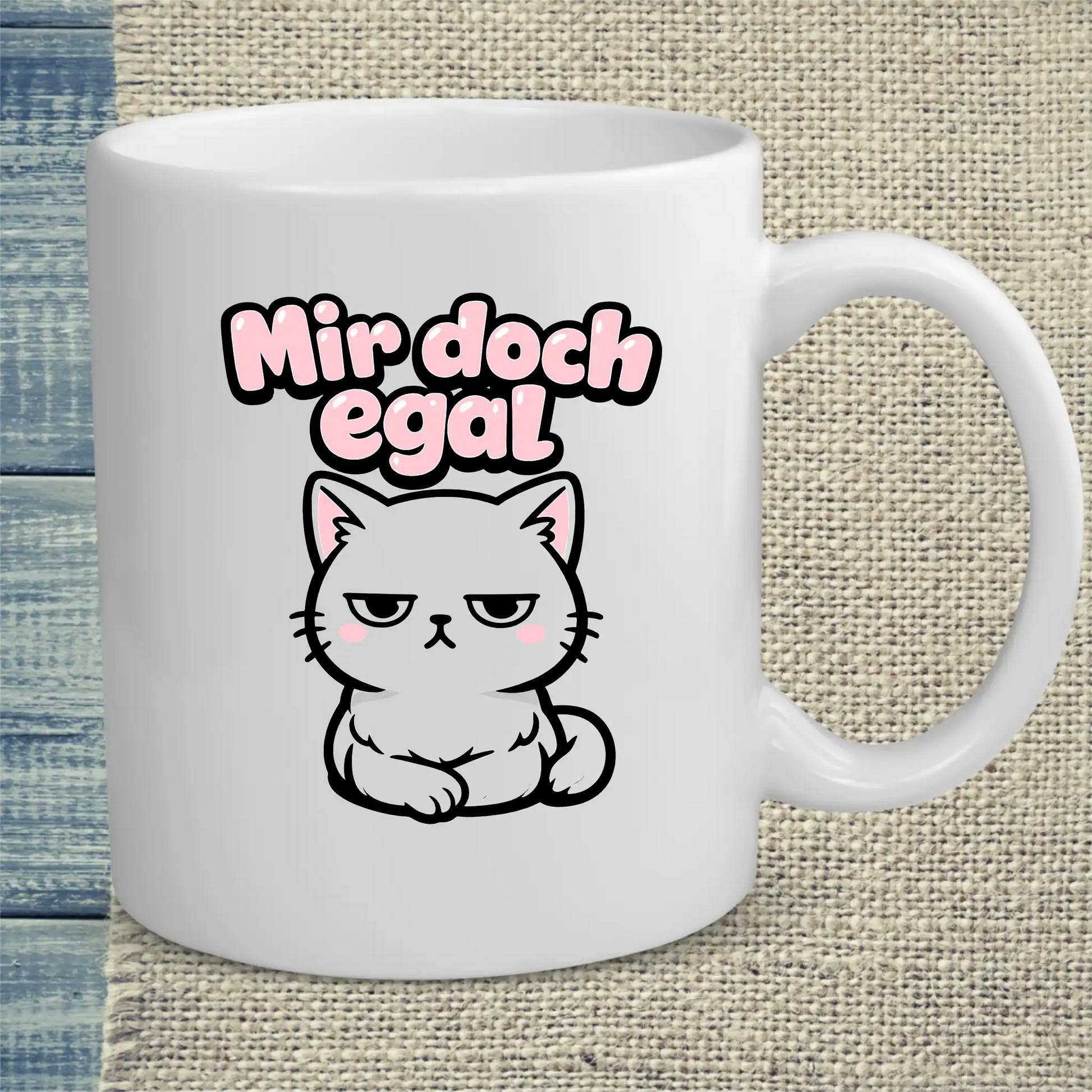 Tasse 325ml - Mir doch egal - Katze