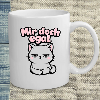 Tasse 325ml - Mir doch egal - Katze