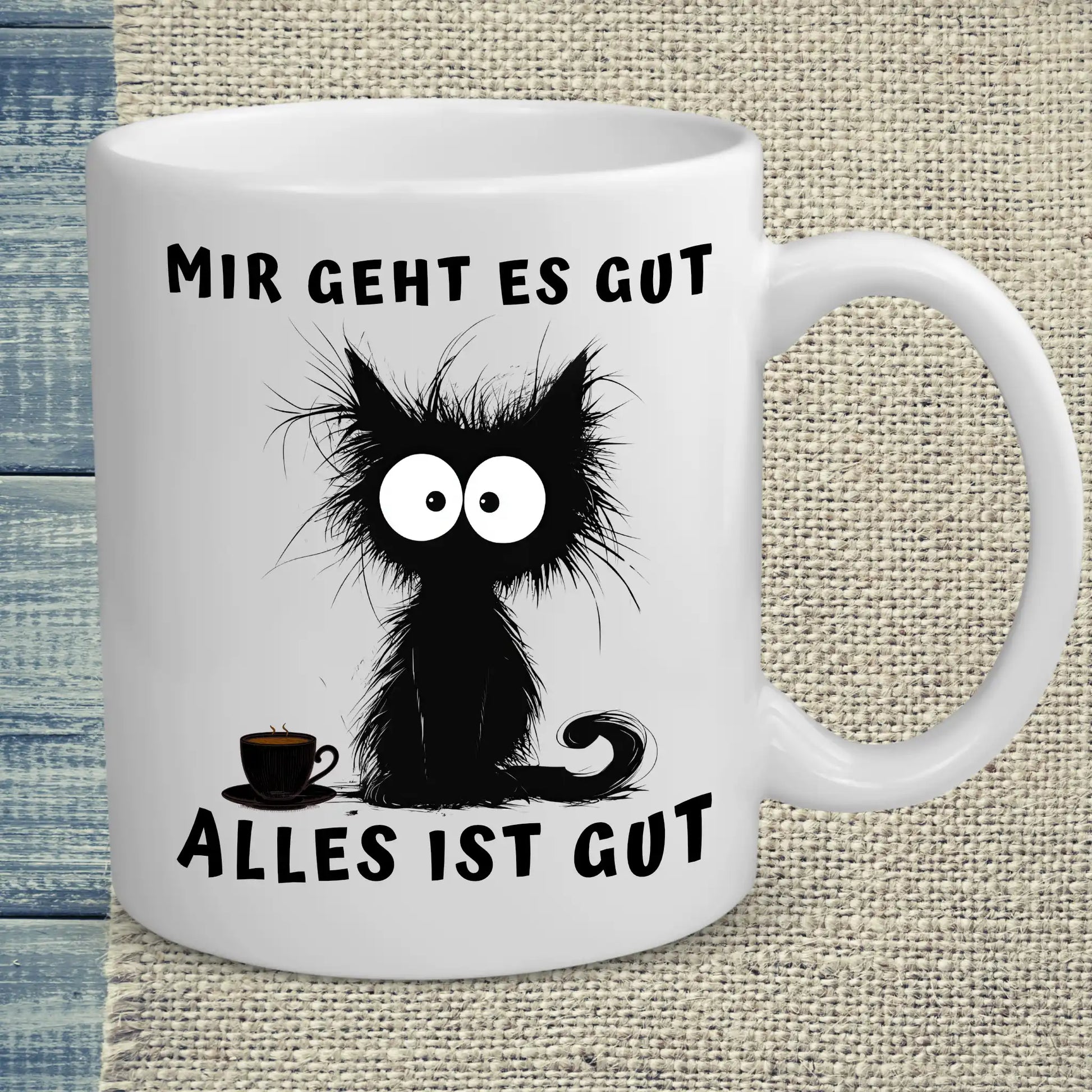 Tasse 325ml - Mir geht es gut - Katze & Kaffee