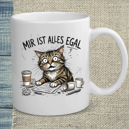 Tasse 325ml - Mir ist alles egal - Katze