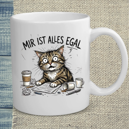 Tasse 325ml - Mir ist alles egal - Katze