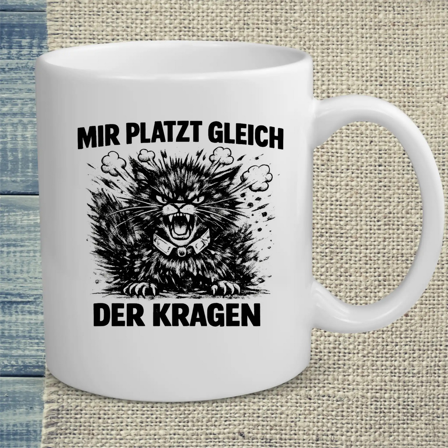 Tasse 325ml - Mir platzt gleich der Kragen - Katze