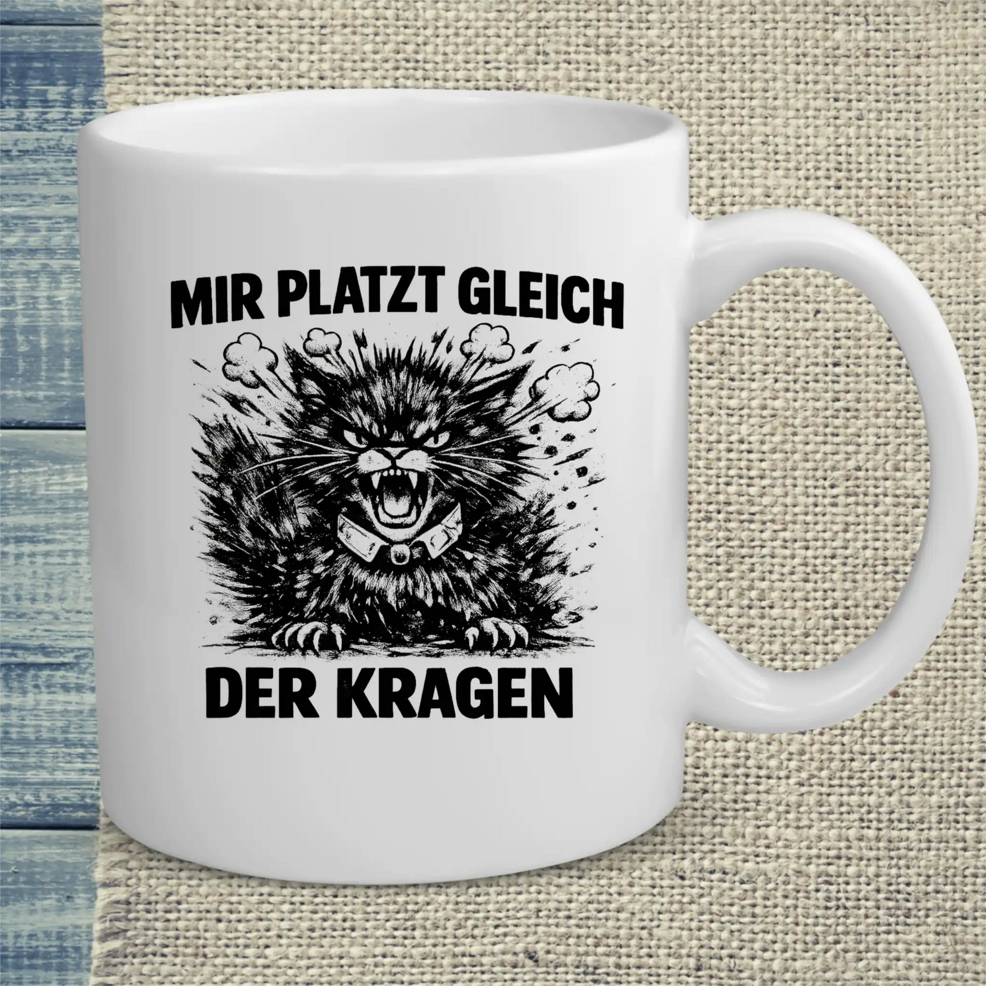Tasse 325ml - Mir platzt gleich der Kragen - Katze