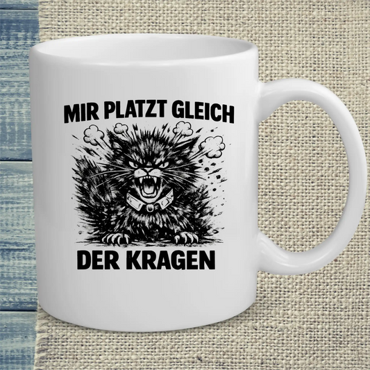 Tasse 325ml - Mir platzt gleich der Kragen - Katze