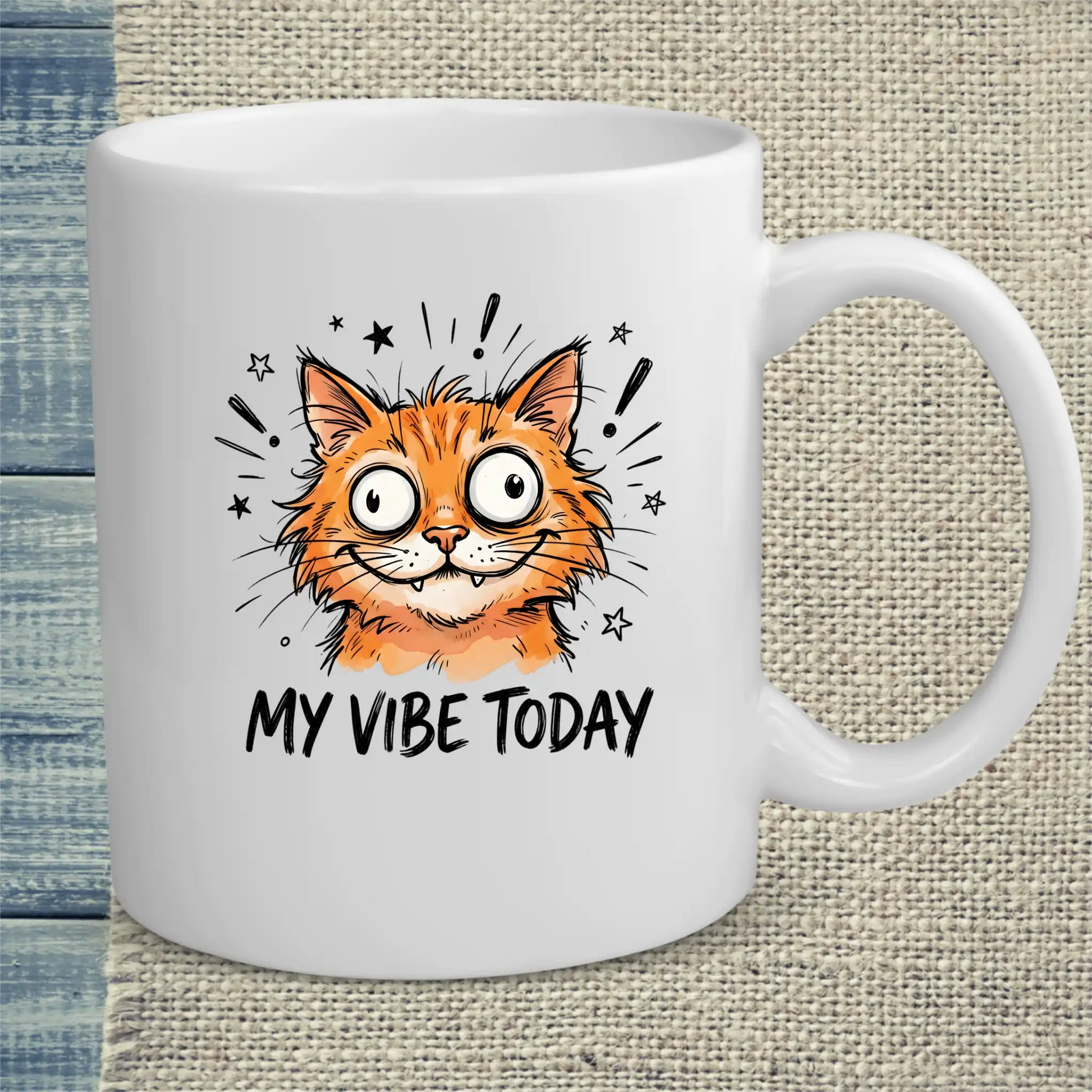 Tasse 325ml - My Vibe Today - Katze, Orange